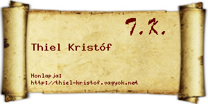 Thiel Kristóf névjegykártya